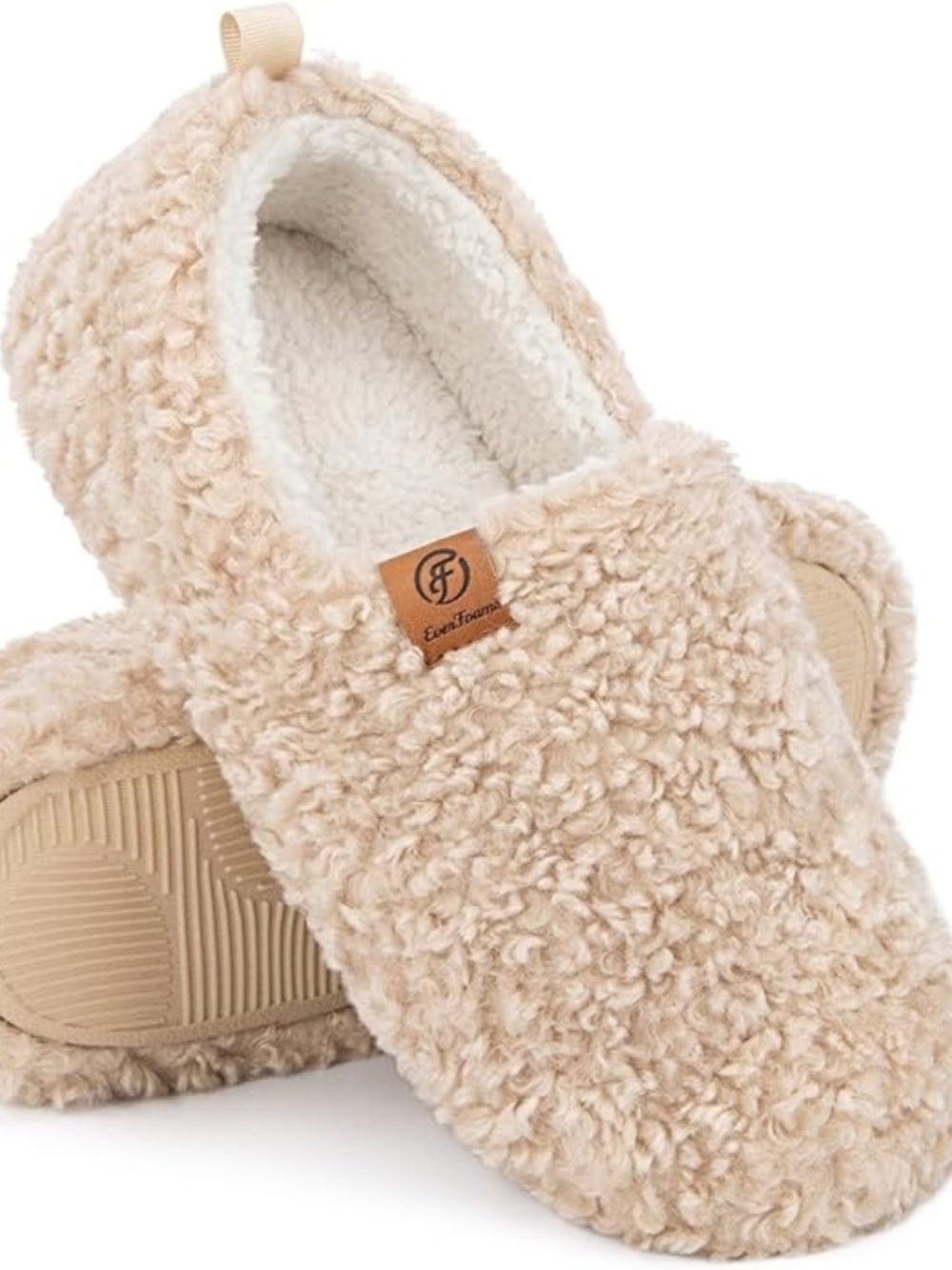 NIB - EverFoams Women’s Soft Curly Full Slippers